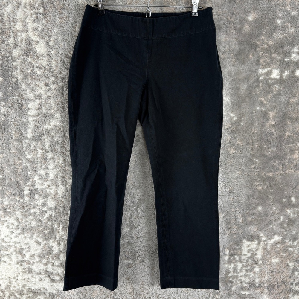 Banana Republic Size 8 Martin Fit Side Zip Cropped Trousers Black Womens